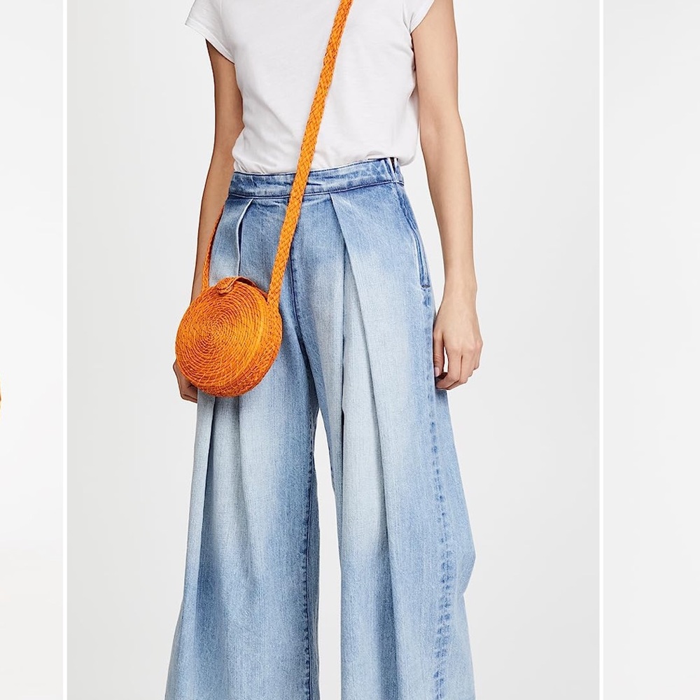 KAANAS WOVEN CIRCLE CROSS BODY BAG yellow/orange
